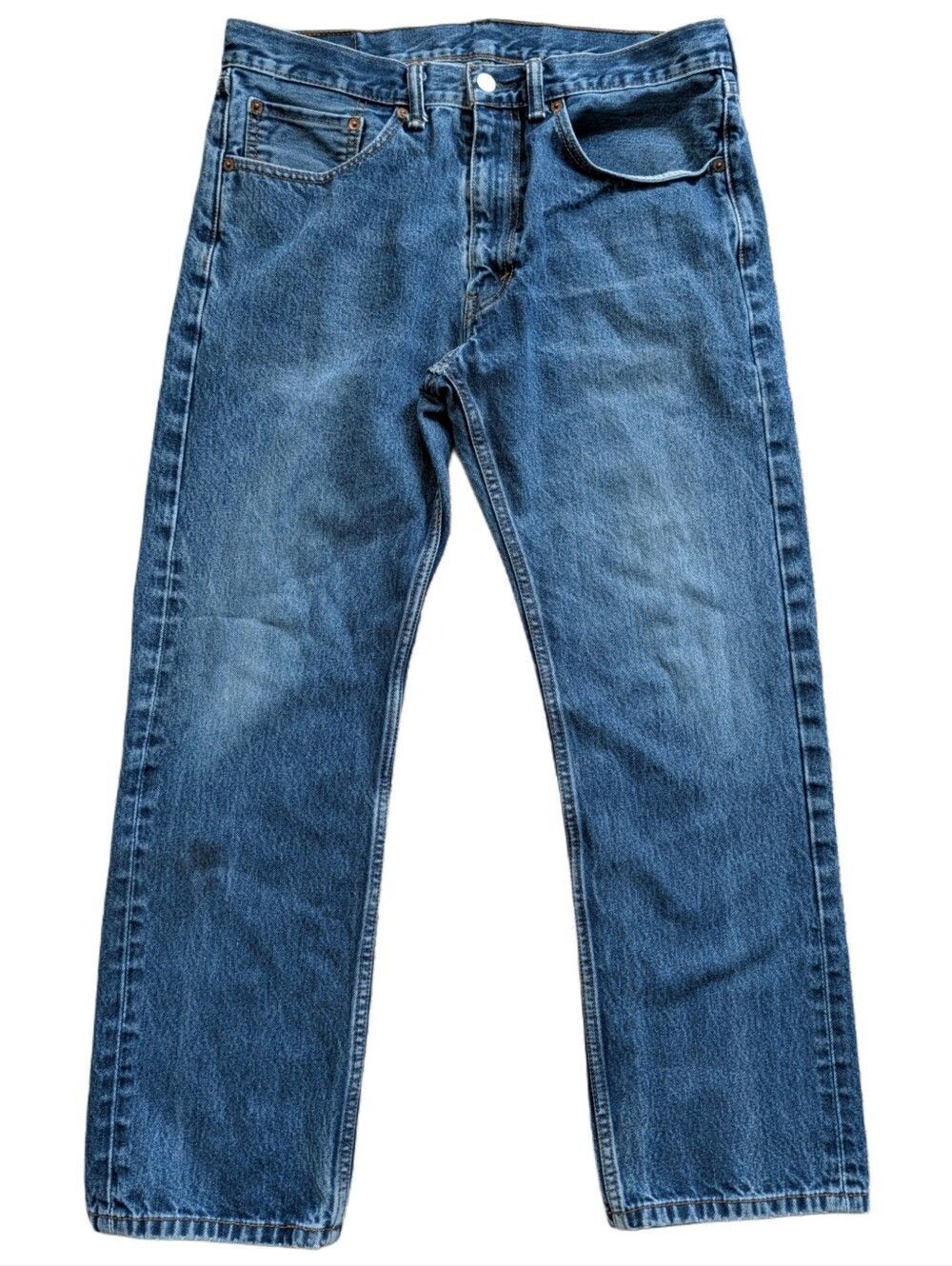 Levi's Mens Medium Wash Blue 505 Regular Straight Leg Jeans Size 34x30